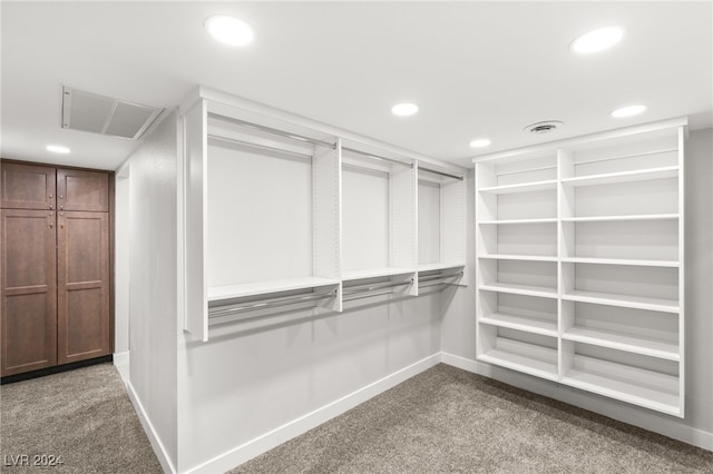 walk in closet featuring carpet