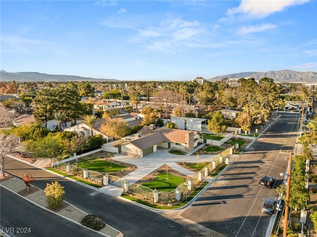 aerial view with a mountain view