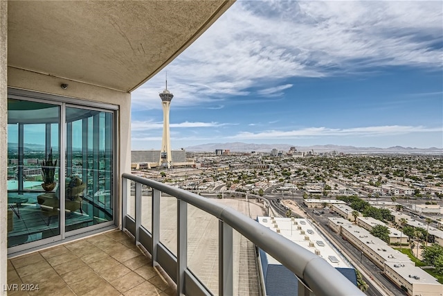 balcony with a mountain view