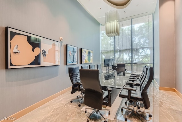 office featuring expansive windows