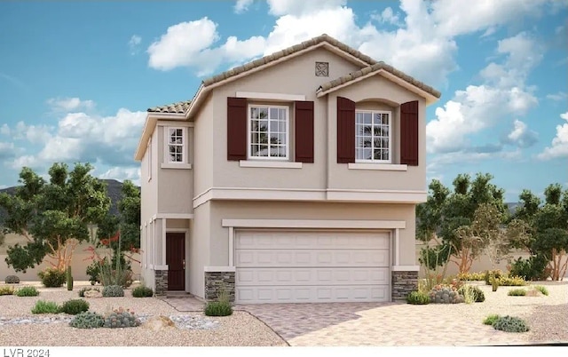 view of front facade with a garage