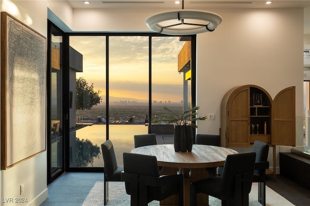 dining room with plenty of natural light