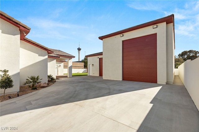 view of garage