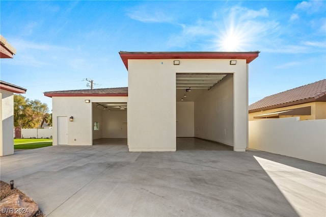 view of garage