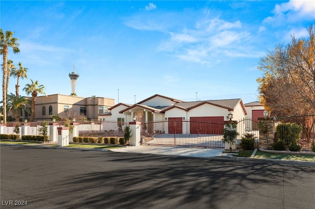 view of front of property featuring a garage