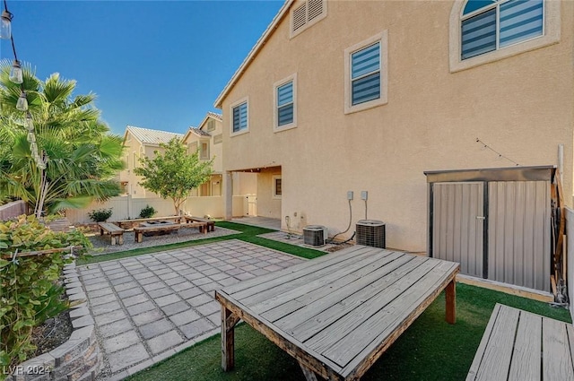 view of patio / terrace featuring central AC unit