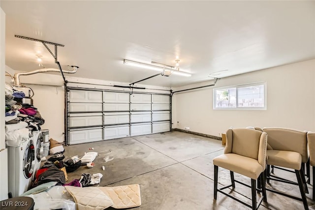 garage with separate washer and dryer