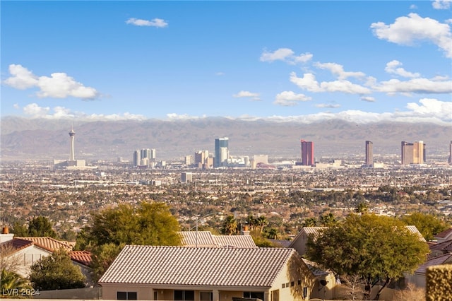 view of city featuring a mountain view