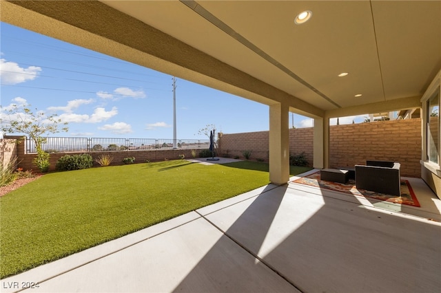 view of patio featuring outdoor lounge area