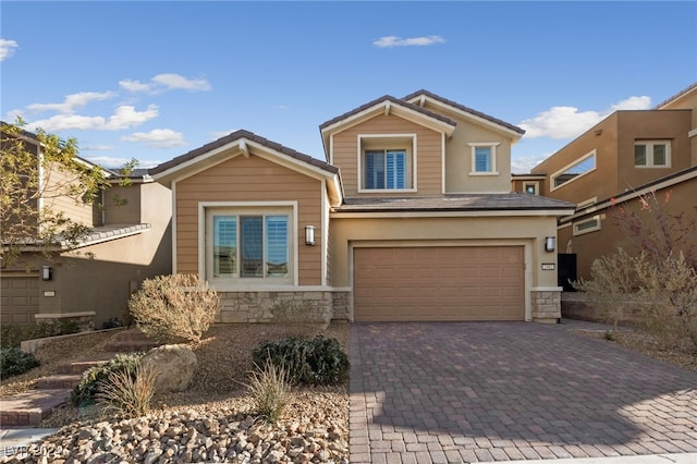 view of front of property featuring a garage