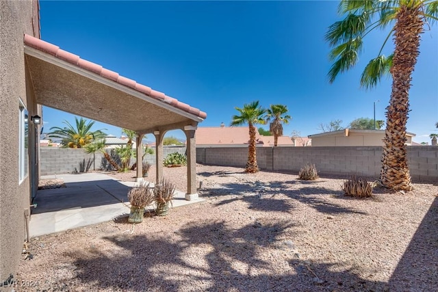 view of yard featuring a patio area