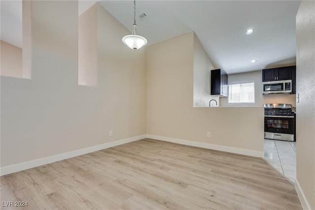 interior space with light hardwood / wood-style flooring