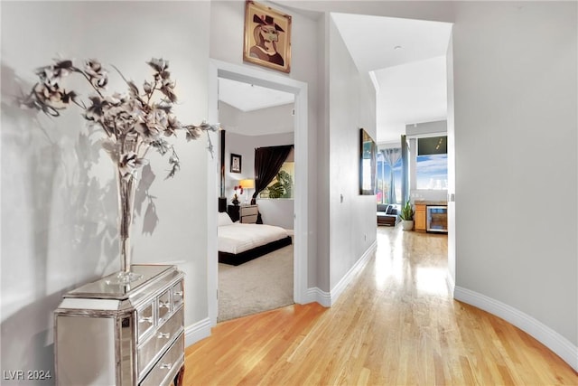 corridor featuring hardwood / wood-style flooring