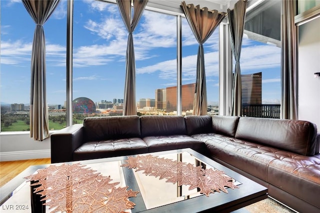 unfurnished living room featuring hardwood / wood-style floors