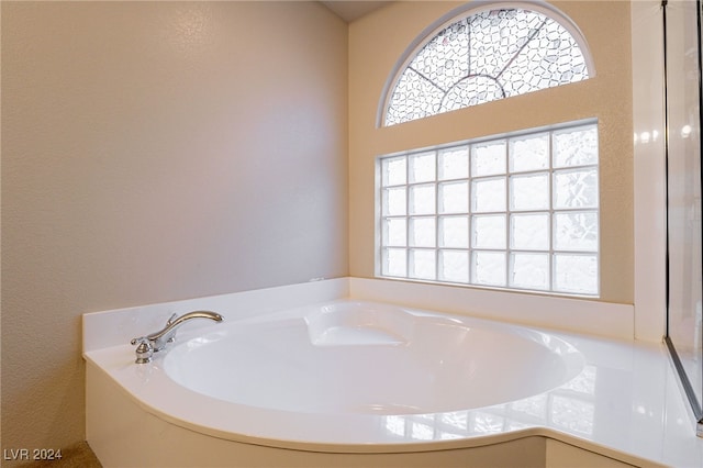 bathroom featuring a tub