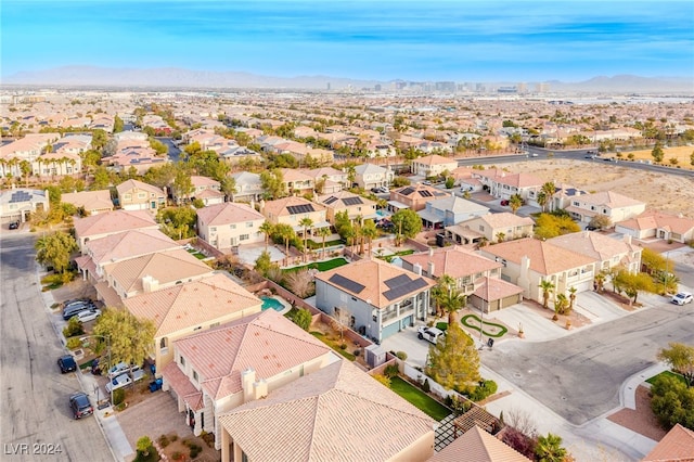 aerial view with a mountain view