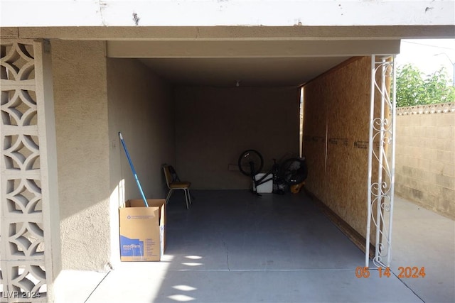 view of patio featuring a carport