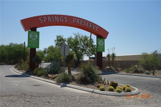 view of community sign