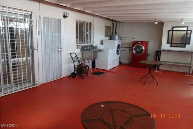 interior space featuring independent washer and dryer