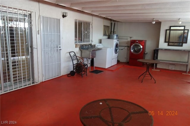 4709 W Alpine Pl, Las Vegas, NV 89107 - view of patio / terrace featuring washer and dryer