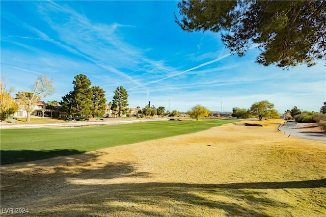 view of property's community featuring a lawn