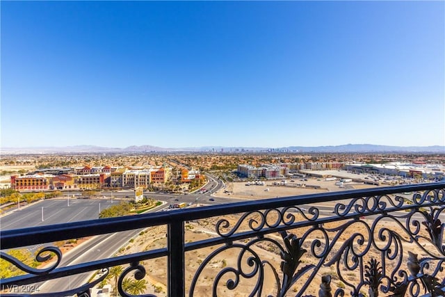 balcony with a mountain view