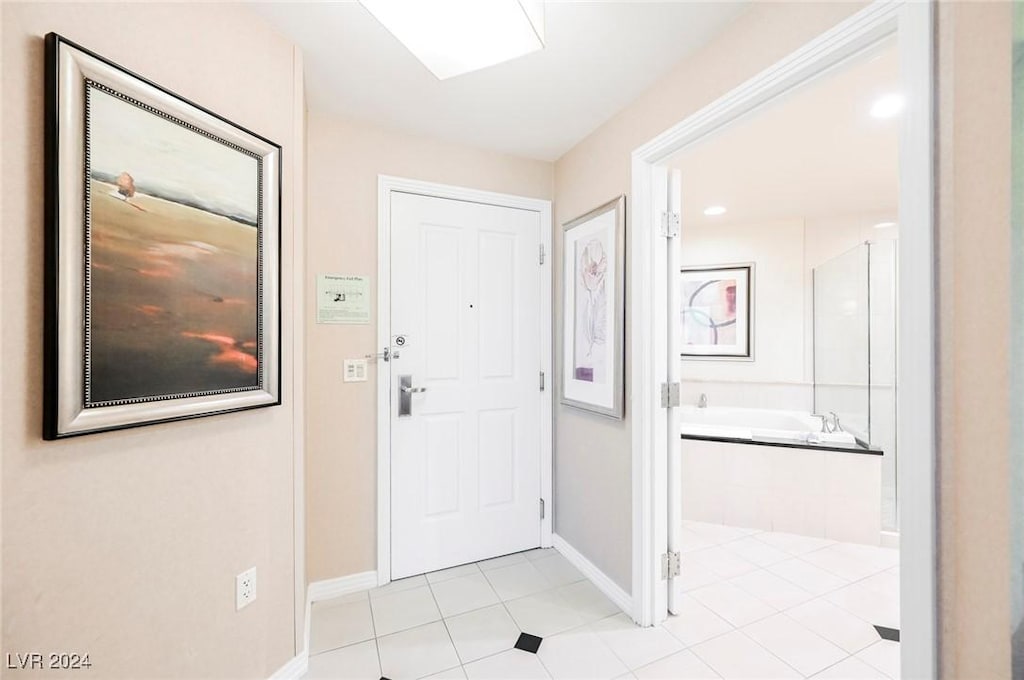 view of tiled entrance foyer