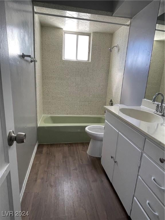 14 California Way, Henderson, NV 89015 - full bathroom with hardwood / wood-style flooring, vanity, toilet, and tiled shower / bath