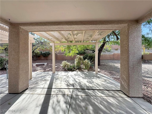 view of patio / terrace featuring a pergola