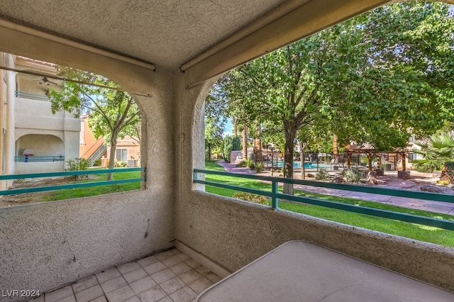 view of patio / terrace with a pool