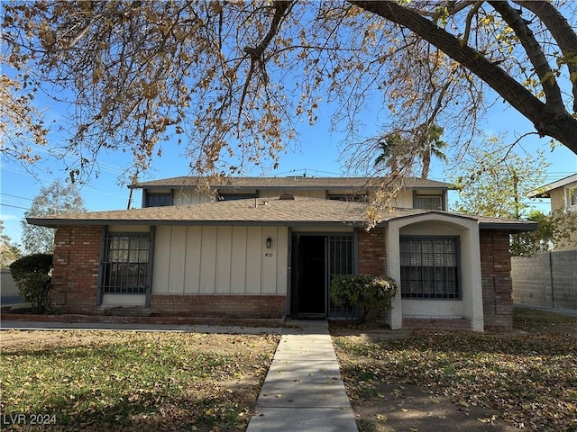 view of single story home