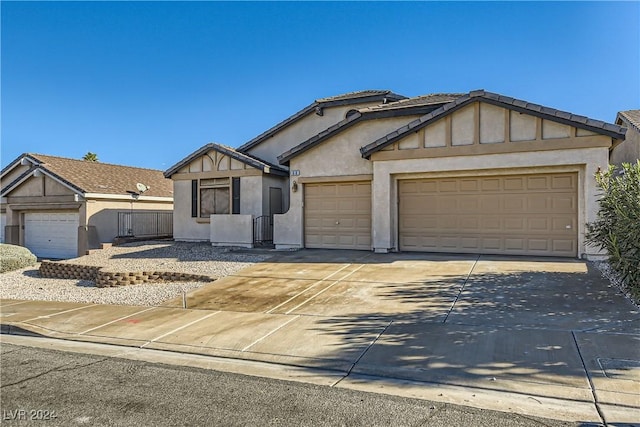 view of front of house with a garage