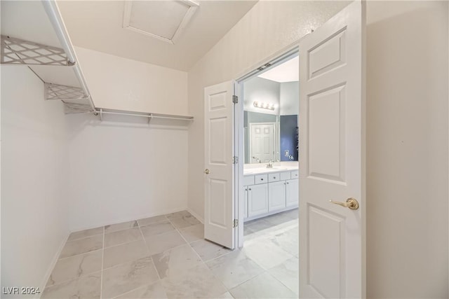 spacious closet featuring sink