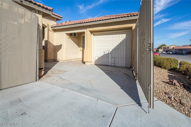 view of garage