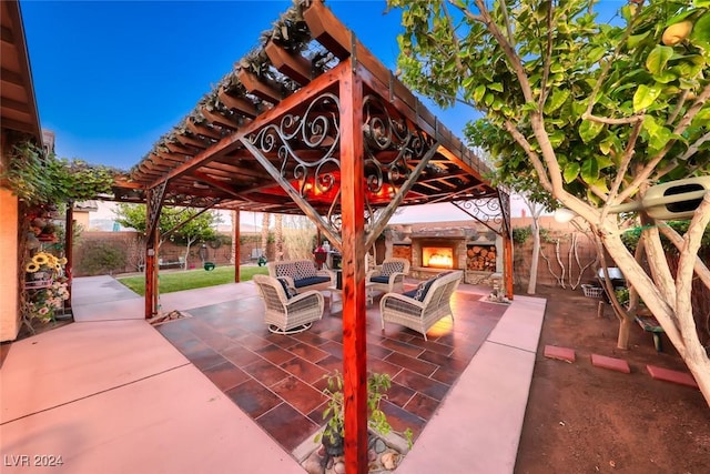 view of patio with an outdoor living space