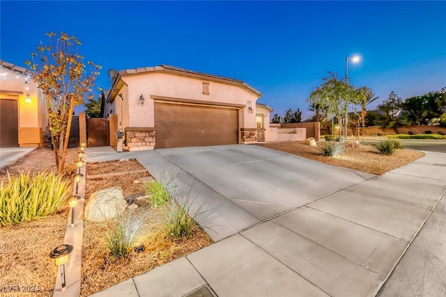 view of front of home featuring a garage