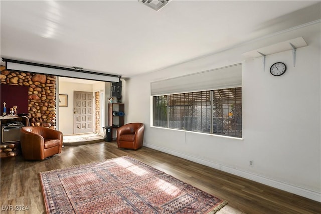 unfurnished room featuring wood-type flooring