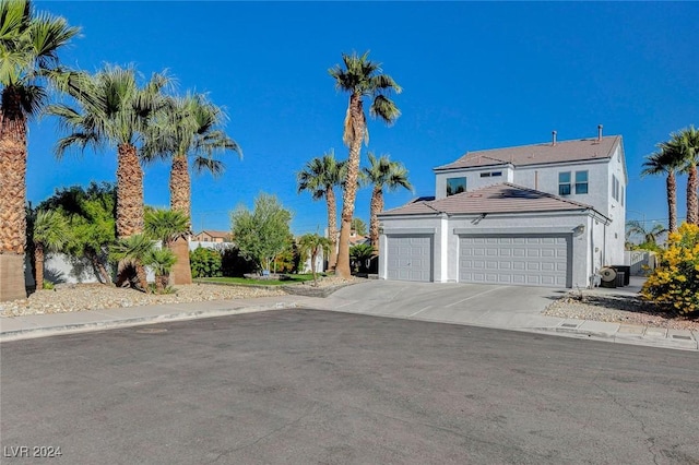 view of front of property featuring a garage