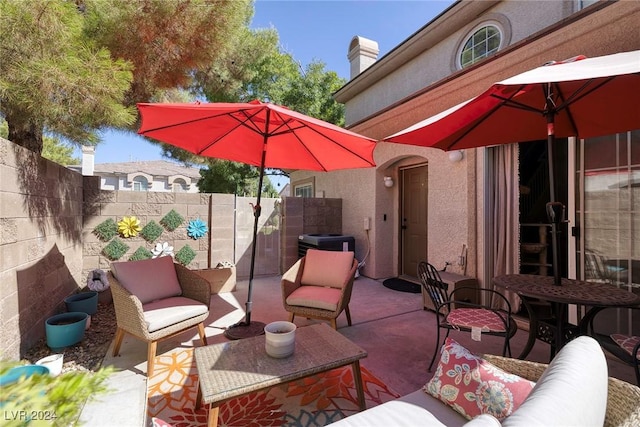 view of patio with an outdoor living space