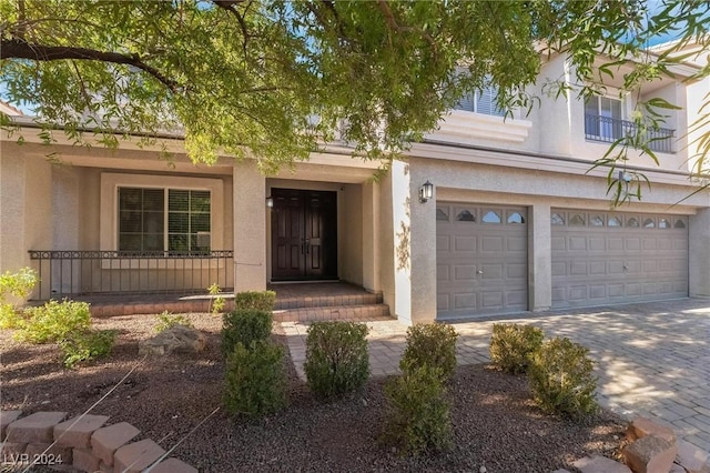 view of front of home with a garage