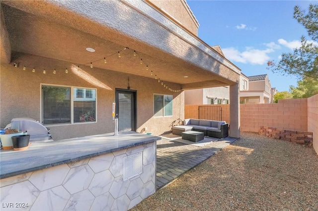 view of patio / terrace featuring an outdoor hangout area