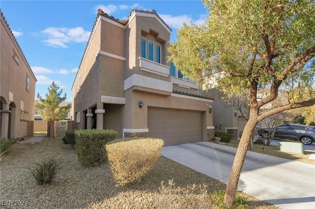 view of front of house with a garage