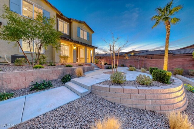 view of yard featuring a patio area and fence