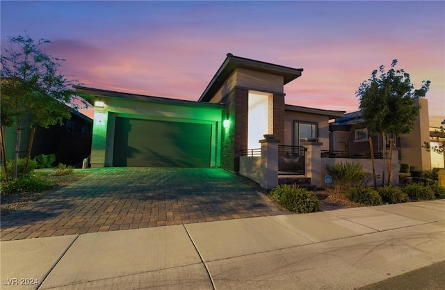 contemporary home with a garage