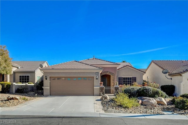 view of front of house with a garage