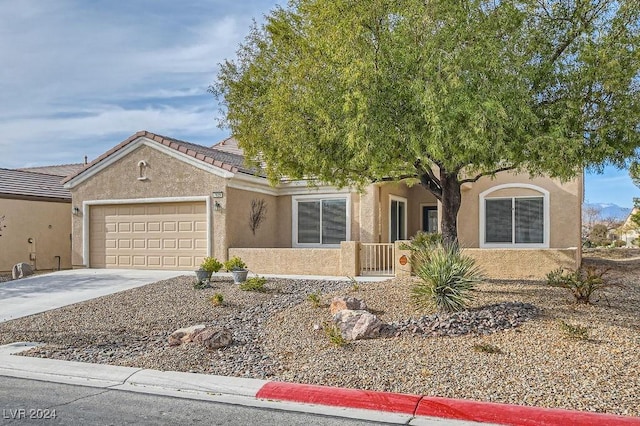 view of front of home featuring a garage