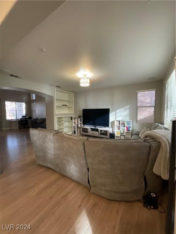 living room featuring hardwood / wood-style flooring