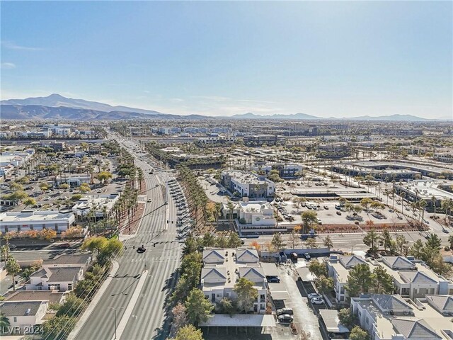 aerial view with a mountain view