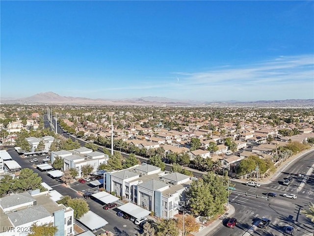 aerial view with a residential view and a mountain view