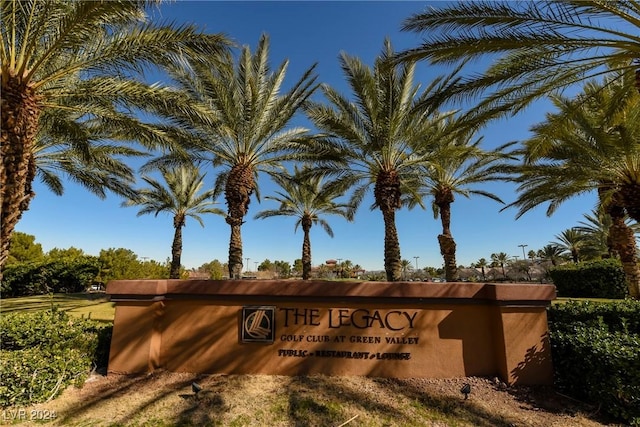 view of community sign